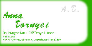 anna dornyei business card